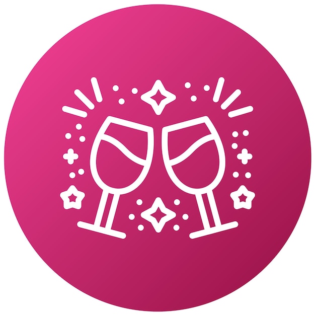Vector un logotipo rosa y blanco con dos vasos de vino