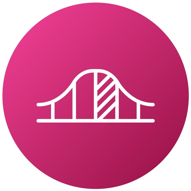 un logotipo rosa y blanco con un edificio en el medio