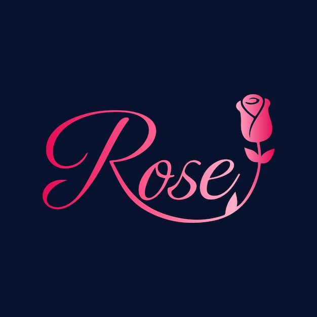 Logotipo de la rosa Diseño floral elegante en rosa