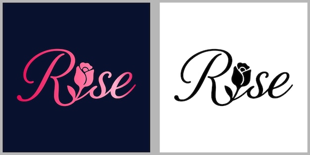 Logotipo de la rosa con elemento floral