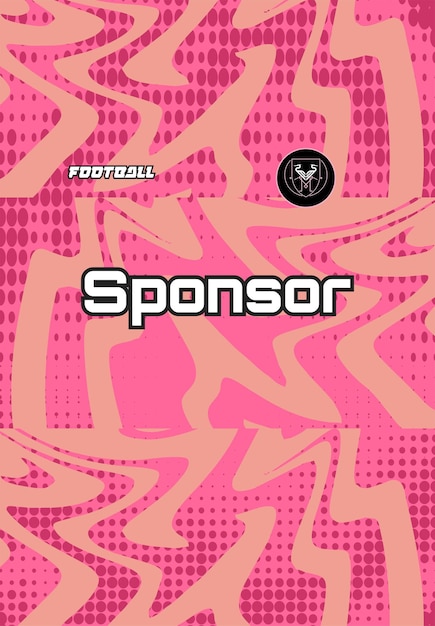 un logotipo rosa para un partido de fútbol con un fondo rosa