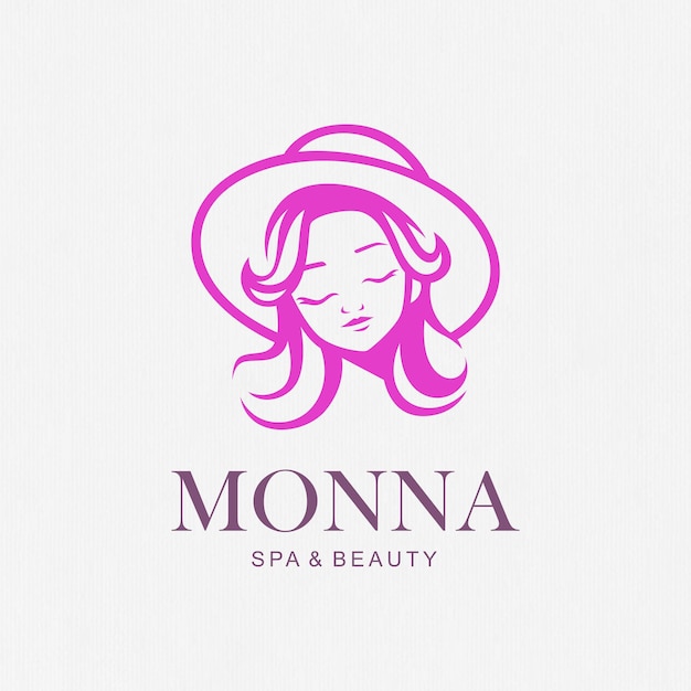 Logotipo de rostro de mujer para belleza y spa.