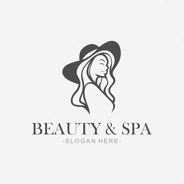 Logotipo de rostro de mujer para belleza y spa.