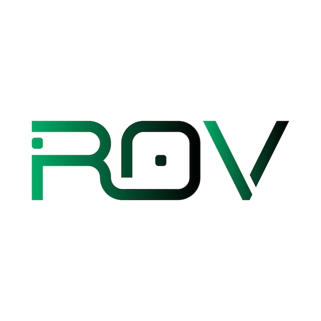 Logotipo de ROV tipografía abstracta diseño vectorial mínimo moderno y sencillo