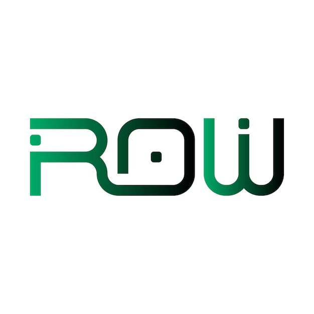 El logotipo de ROW es una tipografía abstracta, un diseño vectorial moderno y minimalista.