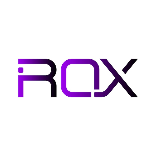 El logotipo de rqx es una tipografía abstracta, un diseño vectorial moderno y mínimo.