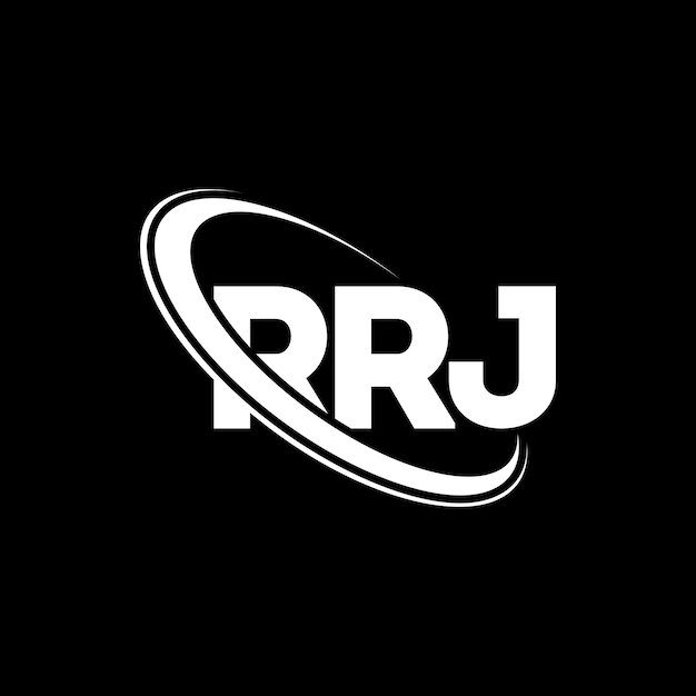 Logotipo RRJ RRJ letra RRJ diseño de logotipo de letra Iniciales RRJ logotipo vinculado con círculo y mayúscula monograma logo RRJ tipografía para negocios de tecnología y marca inmobiliaria