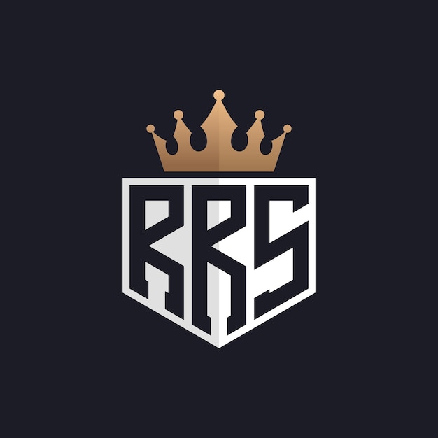 Logotipo de RRS de lujo con corona iniciales elegantes logotipo de letra RRS para marcas exclusivas letra RRS monograma para empresas de alta gama