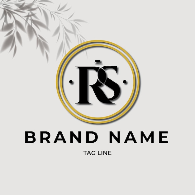El logotipo de RS, el elegante monograma y el diseño de la identidad de la marca