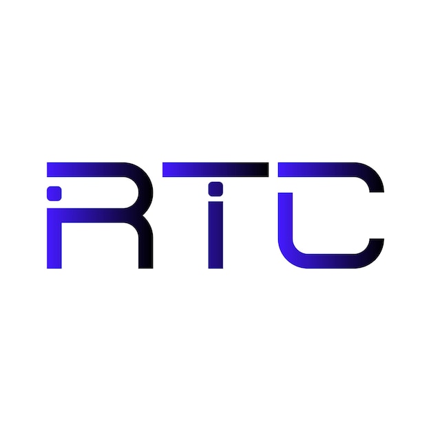 Logotipo RTC tipografía abstracta diseño vectorial minimalista moderno y sencillo