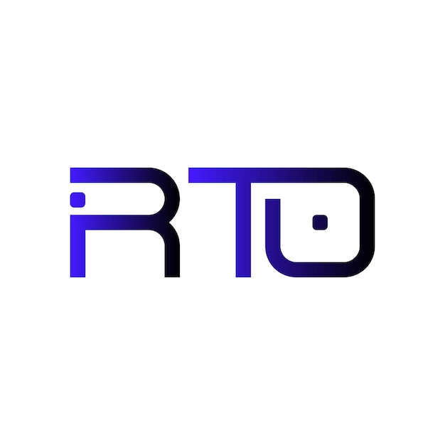El logotipo de RTO es una tipografía abstracta, simple, moderno y de diseño minimalista vectorial.