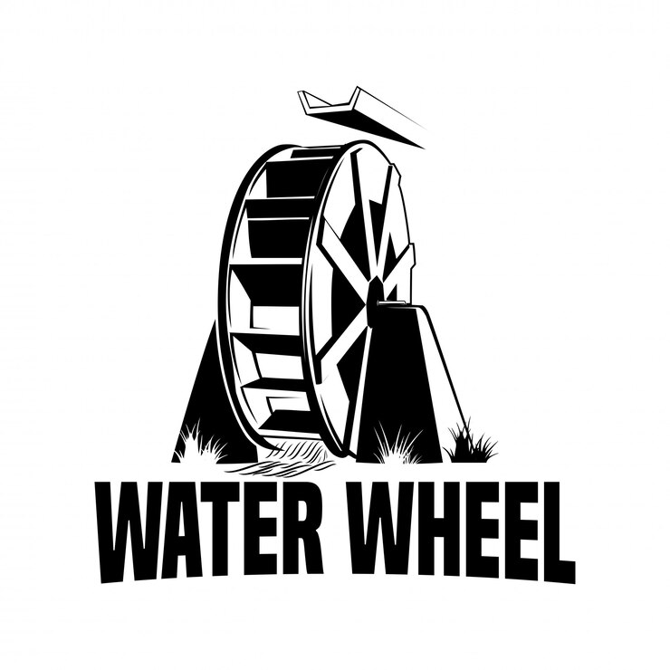 logotipo de la rueda de agua