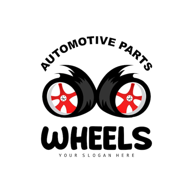 Logotipo de la rueda del neumático Piezas automotrices Diseño del taller de mantenimiento del vector Garaje Vehículo automotriz Icono de rueda simple moderno