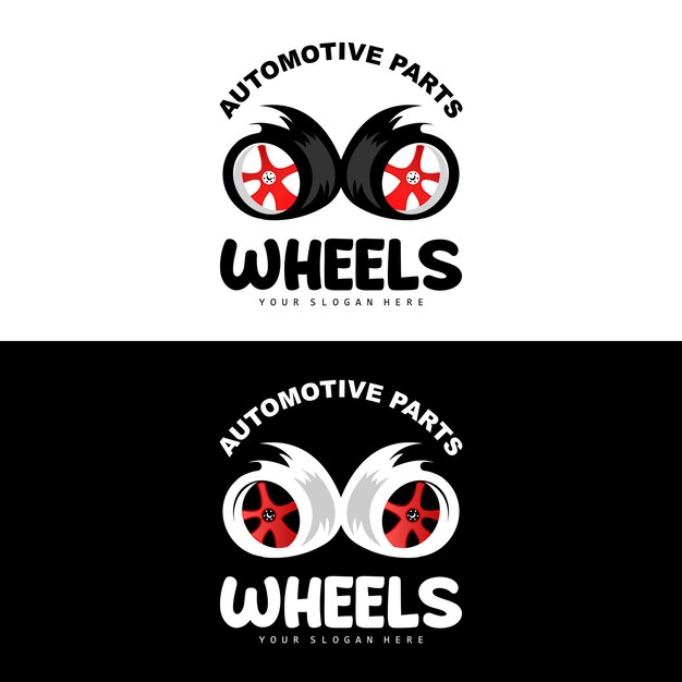 Logotipo de la rueda del neumático Piezas automotrices Diseño del taller de mantenimiento del vector Garaje Vehículo automotriz Icono de rueda simple moderno