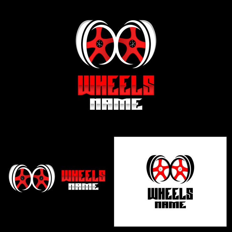 Vector logotipo de la rueda del neumático piezas automotrices diseño del taller de mantenimiento del vector garaje vehículo automotriz icono de rueda simple moderno