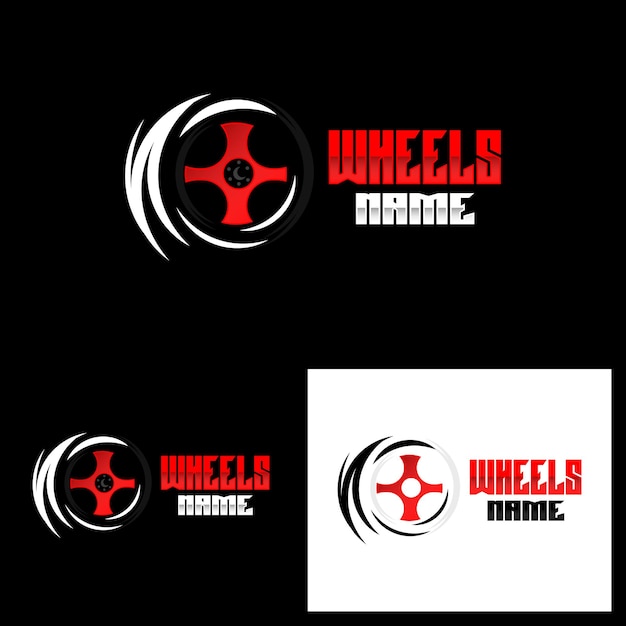 Logotipo de la rueda del neumático Piezas automotrices Diseño del taller de mantenimiento del vector Garaje Vehículo automotriz Icono de rueda simple moderno