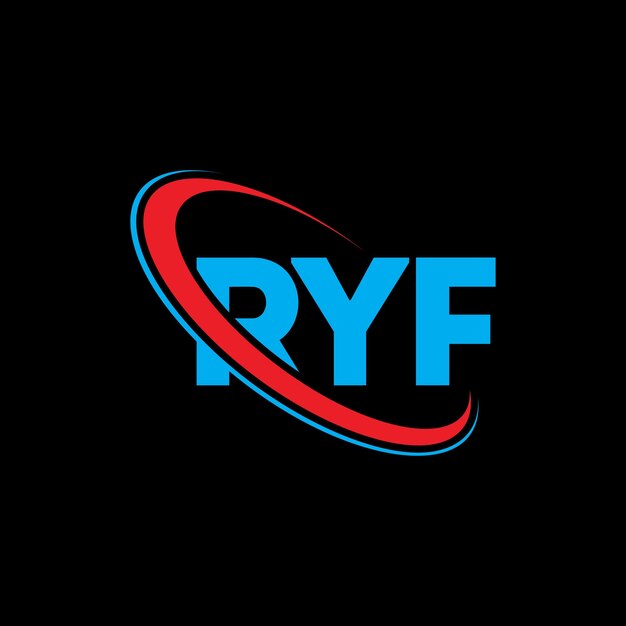 Logotipo RYF RYF letra RYF diseño de logotipo de letra Iniciales RYF logotipo vinculado con círculo y mayúscula logotipo monograma RYF tipografía para negocios de tecnología y marca inmobiliaria