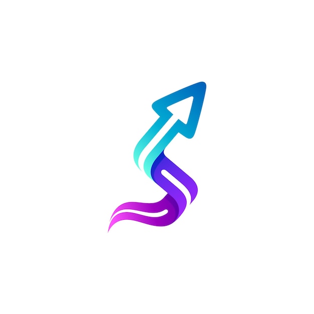 Logotipo S y combinación de diseño de flecha hacia arriba logotipos