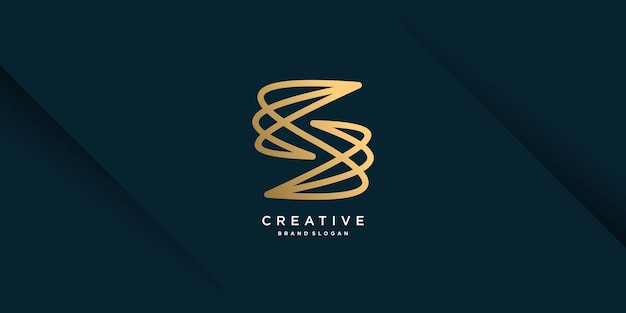 Logotipo S con concepto dorado creativo para empresa Premium Vector parte 3