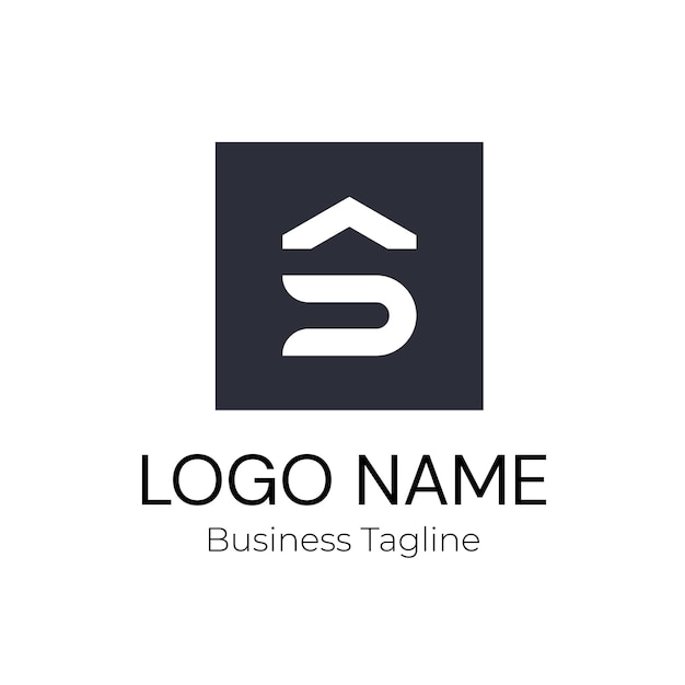 Logotipo S Diseño de la marca de la empresa Black Business