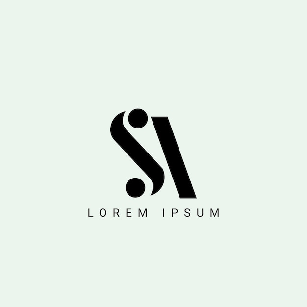 Logotipo SA S A diseño letra SA blanca SA S Una letra diseño logotipo Letra inicial SA vinculada círculo hacia arriba