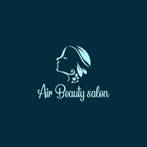 logotipo de salón de belleza de aire, logotipo de belleza, diseño minimalista y de logotipo de empresa en plantilla vectorial.