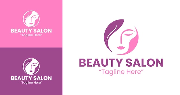 Logotipo de salón de belleza con colores rosados suaves para una identidad elegante y creativa