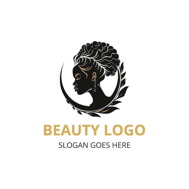 un logotipo de salón de belleza se muestra en un fondo blanco