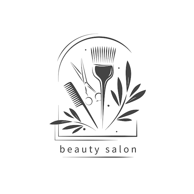 Vector logotipo de salón de belleza peluquería