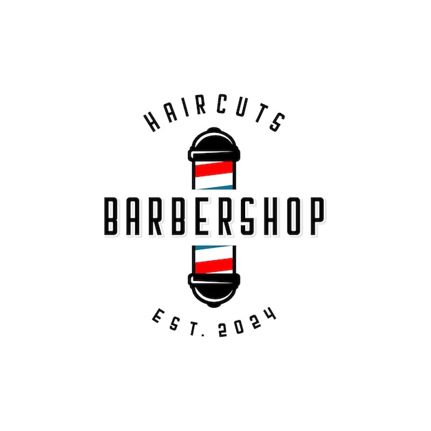 Un logotipo de un salón de peluquería que dice cortes de pelo barbería