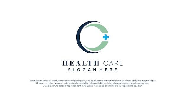 Logotipo de salud médica con concepto de idea creativa vector premium