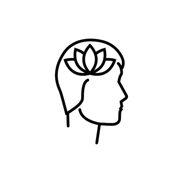 Logotipo de salud mental thead con una flor de loto como símbolo de calma