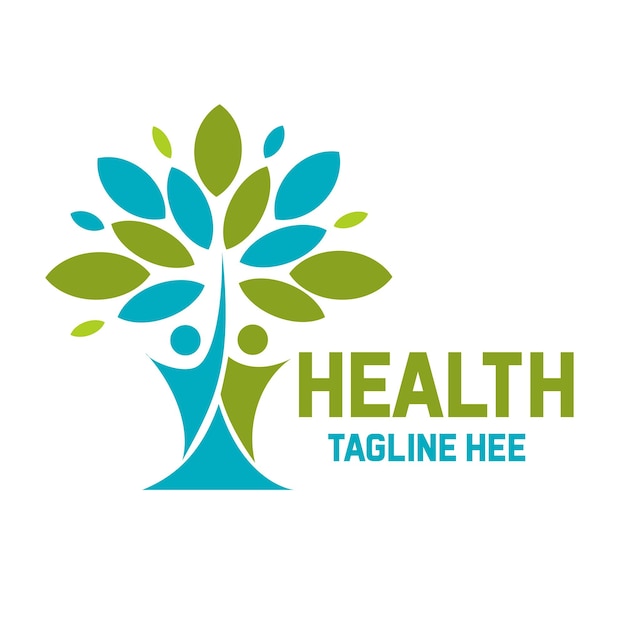 Logotipo para la salud que es un árbol con un logotipo verde.