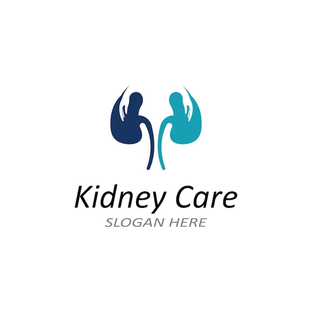 Logotipo de salud renal y cuidado renal usando ilustración de vector de concepto de diseño de icono