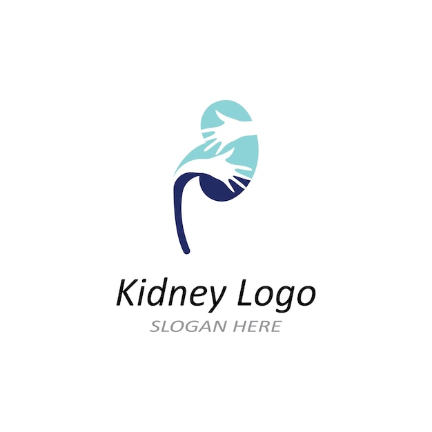 Logotipo de salud renal y cuidado renal usando ilustración de vector de concepto de diseño de icono