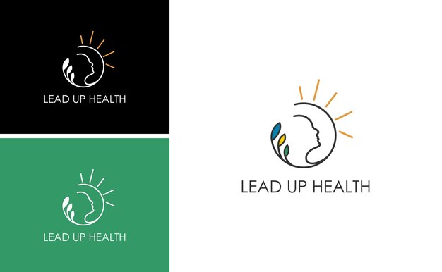 Logotipo de salud con vector de hojas naturales