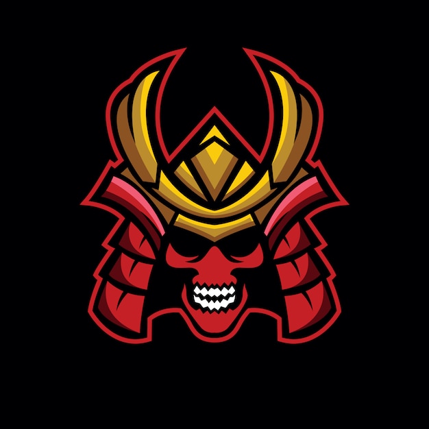 logotipo del samurái del cráneo