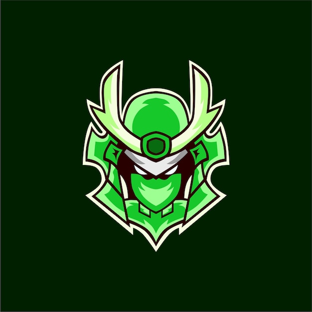 Logotipo de samurai esport en verde