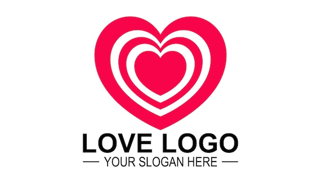 El logotipo de San Valentín o el logotipo del corazón o el icono del diseño del logotipo del amor
