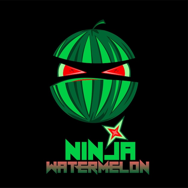 Logotipo de sandía ninja