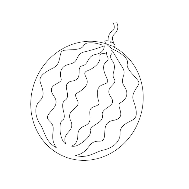 Logotipo de sandía de una sola línea continuo