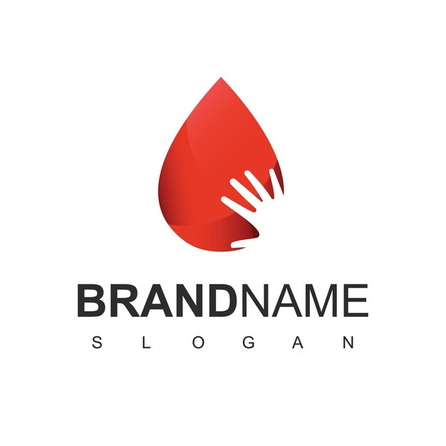 Logotipo de sangre de personas, símbolo de la sociedad de donantes de sangre