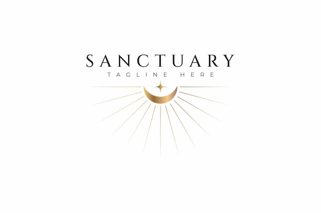 Logotipo del Santuario Media Luna Dorada y Estrella que irradia serenidad y lujo