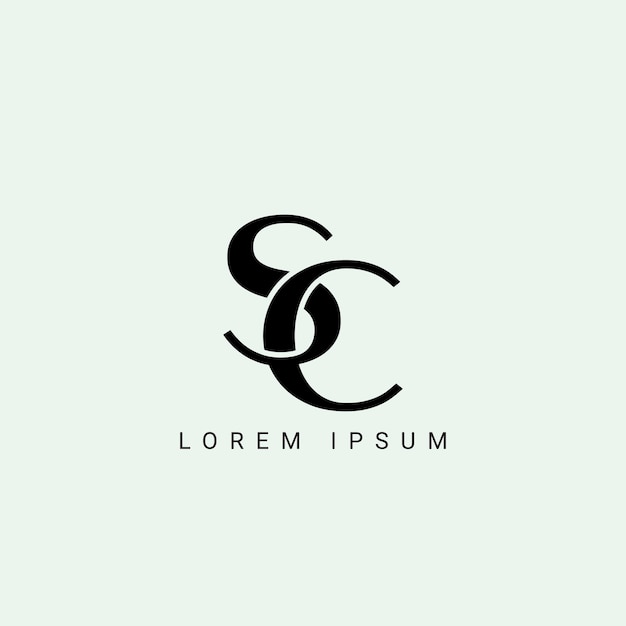 Logotipo SC Diseño de la letra SC blanca SET Diseño del logotipo de la letra S C Letra inicial SC círculo vinculado