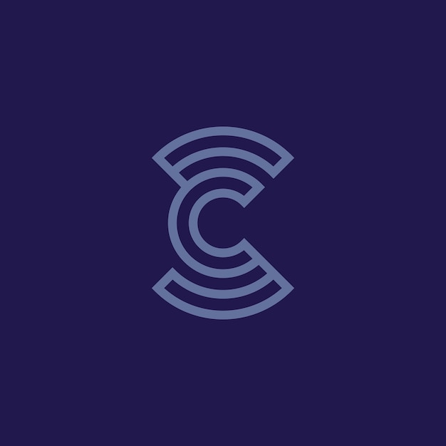Logotipo SC o CS combinación perfecta de letra S y C Logotipo de señal SC