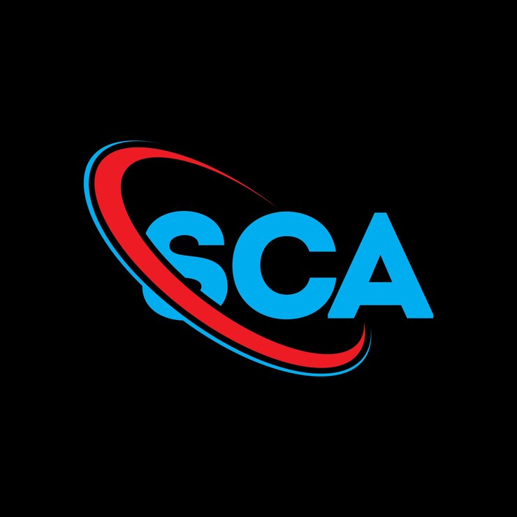 Vector logotipo sca sca letra sca letra diseño de logotipo iniciales sca logotipo vinculado con círculo y mayúscula monograma logotipo sca tipografía para negocios de tecnología y marca inmobiliaria