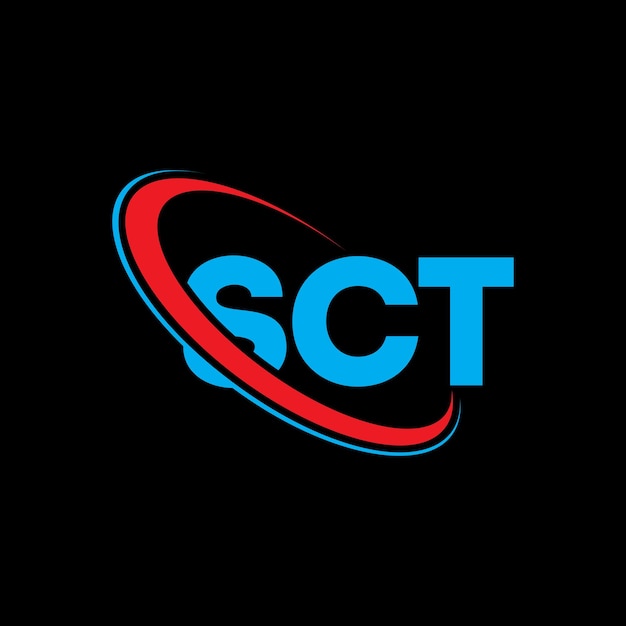 Vector logotipo sct letra sct diseño de logotipo de letra sct iniciales sct logotipo vinculado con círculo y mayúscula monograma logotipo sct tipografía para negocios de tecnología y marca inmobiliaria