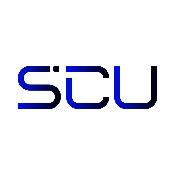 Vector el logotipo de scu, el monograma inicial, el gradiente, el sello de letras minimalista moderno, el diseño vectorial de identidad empresarial.