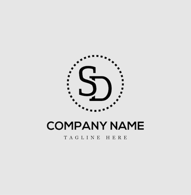 Logotipo SD diseño S D letra SD blanca diseño del logotipo SD letra SD letra inicial letra SD vinculada círculo hacia arriba