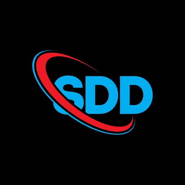 Logotipo de SDD Diseño de logotipo de letra SDD Iniciales Logotipo SDD vinculado con círculo y monograma en mayúsculas Logotipo SDR tipografía para negocios tecnológicos y marca inmobiliaria